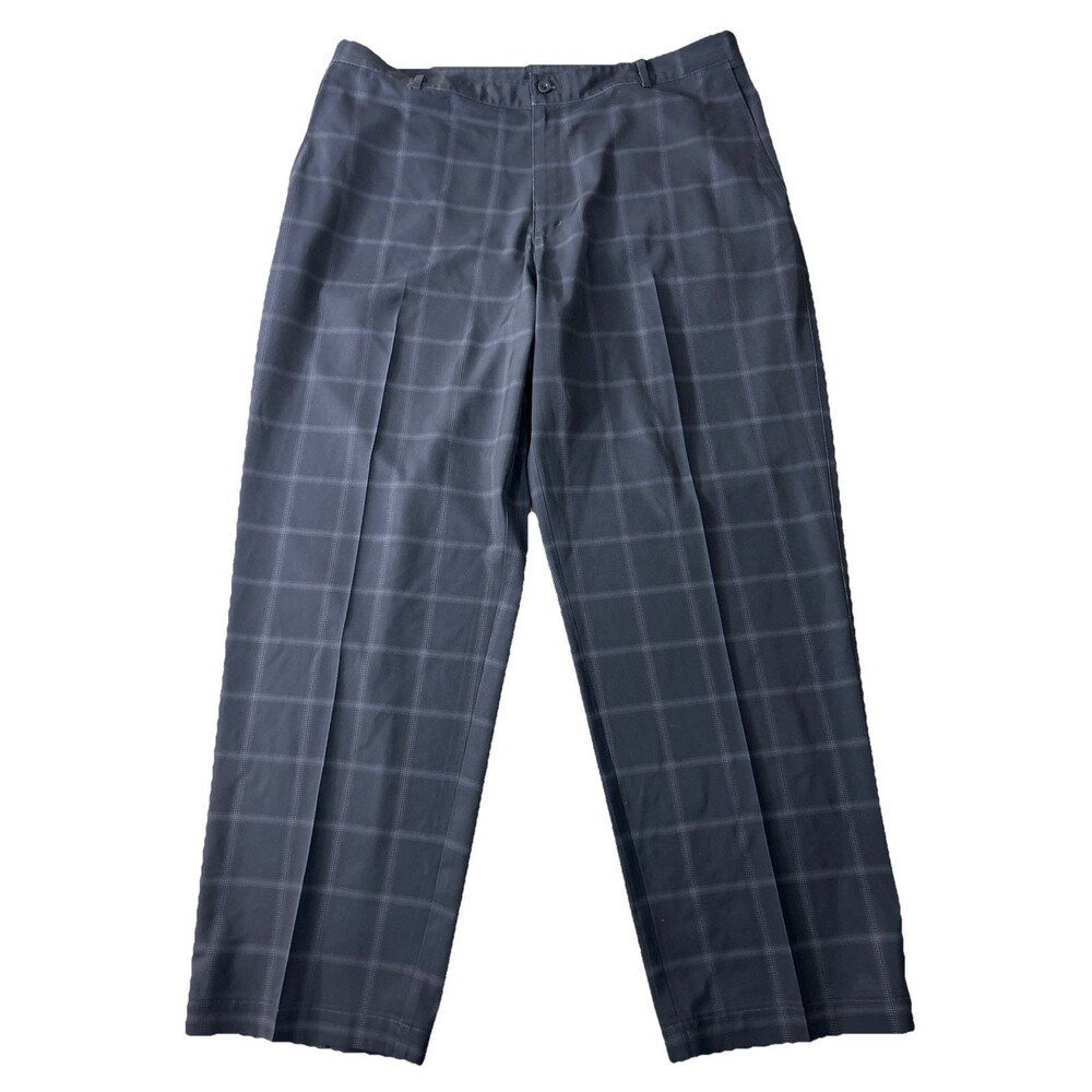 Nike Golf Pants Mens 38x30 Black Gray Plaid FitDry Performance Stretch Straight